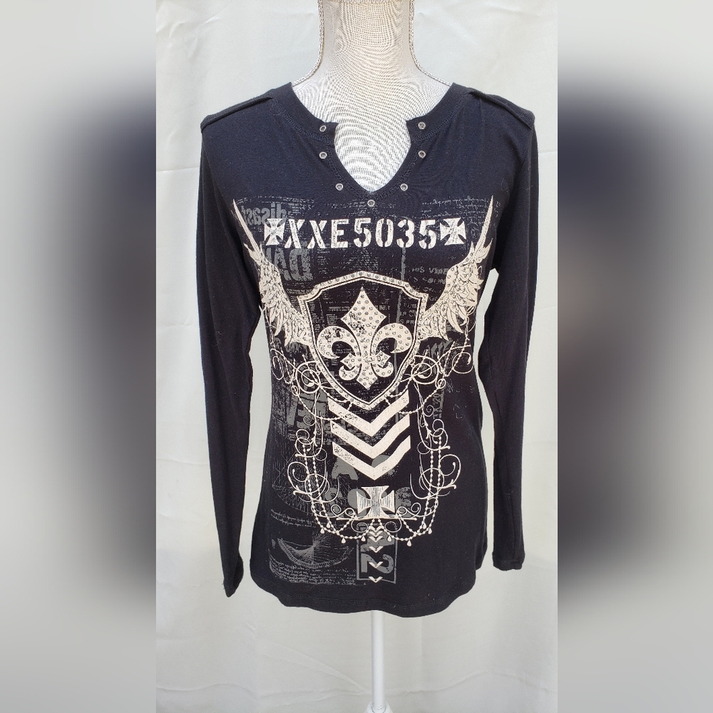 Black long sleeve top Size L
